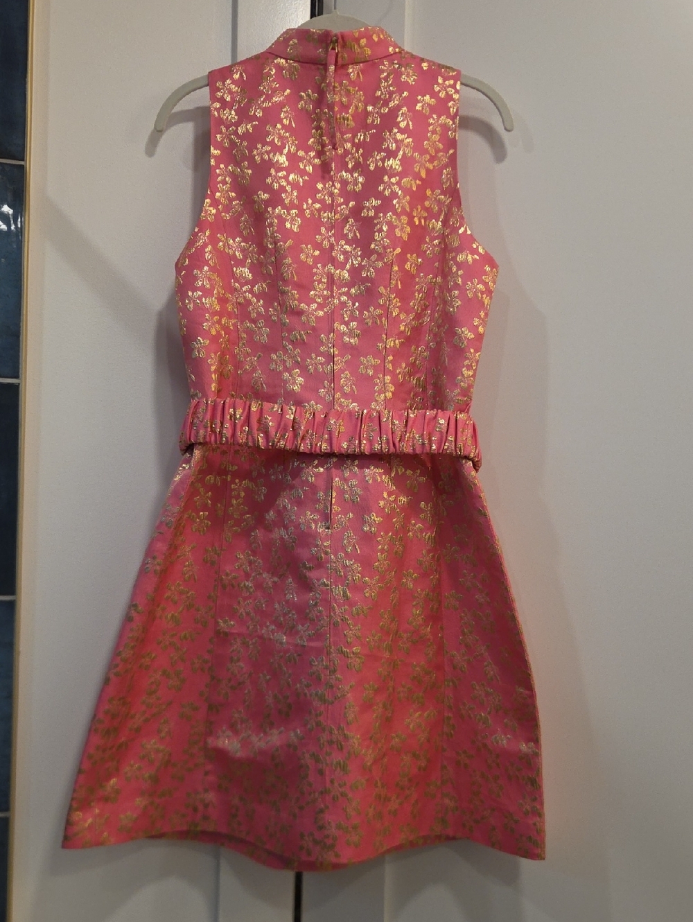 Lilly Pulitzer Tazie Dress Hot Pink & Gold Size 6 - Picture 2 of 11